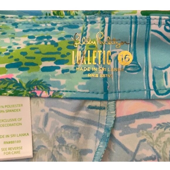 NWOT Lilly Pulitzer Size 16 Bettina Luxletic Reid 9” Honda Classic Golf Shorts - Picture 4 of 5